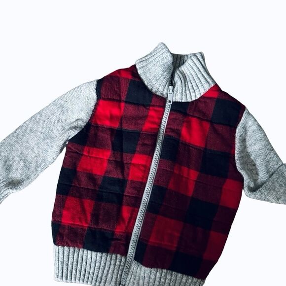 Cat & Jack Red & Black Flannel Shepra Jacket Size 18 Months - Picture 4 of 10